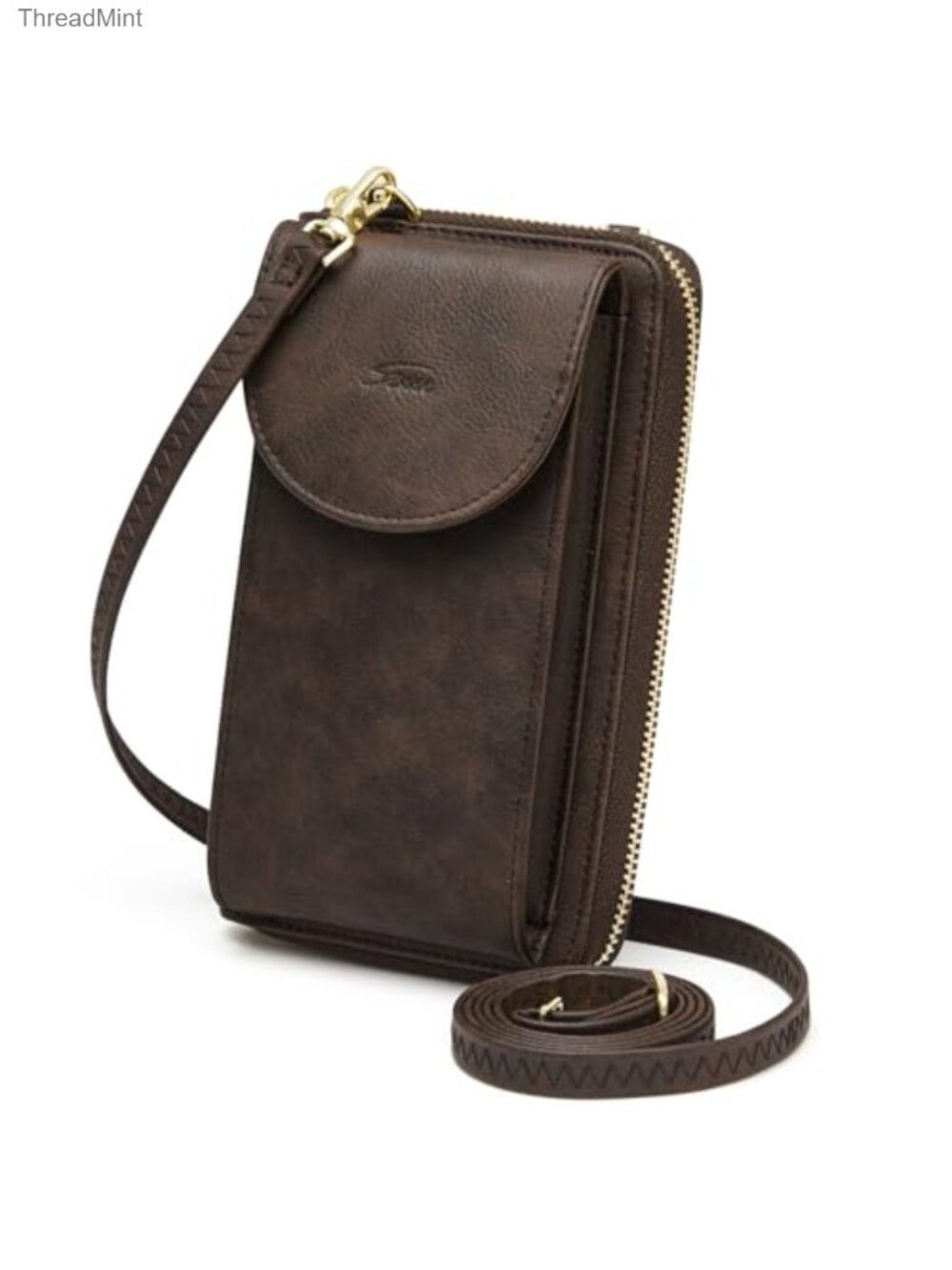 Vegan Leather RFID Blocking Crossbody Bag Phone Purse with Card Slots